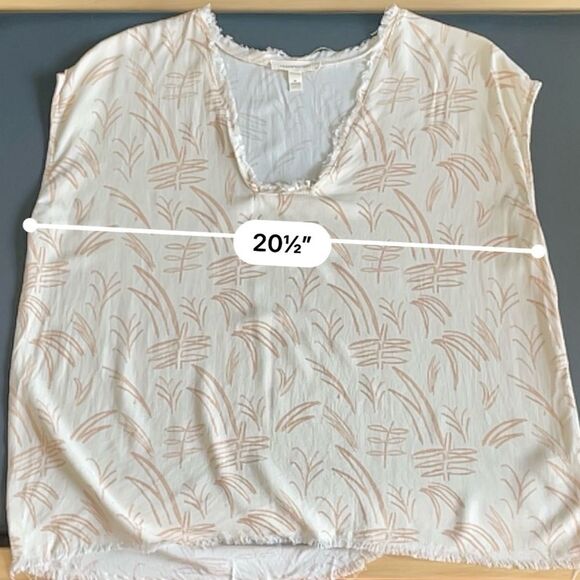 💠 Grade & Gather Square Neck Cream Apricot Tank Raw Edge Size M - Picture 4 of 9